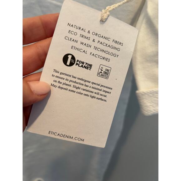 ETICA WHITE LINEN BLEND TEE SHIRT DRESS NWT MEDIUM - Picture 4 of 5